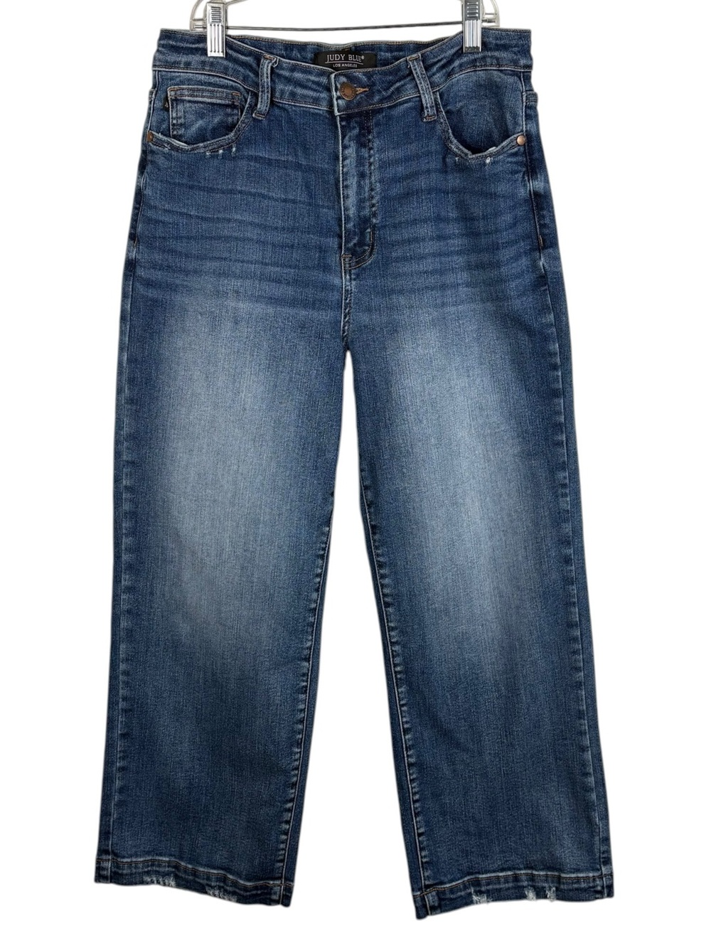 Judy Blue JB88592 Wide Leg Kick Crop High Rise Jeans Stretch Denim 11/30 Casual